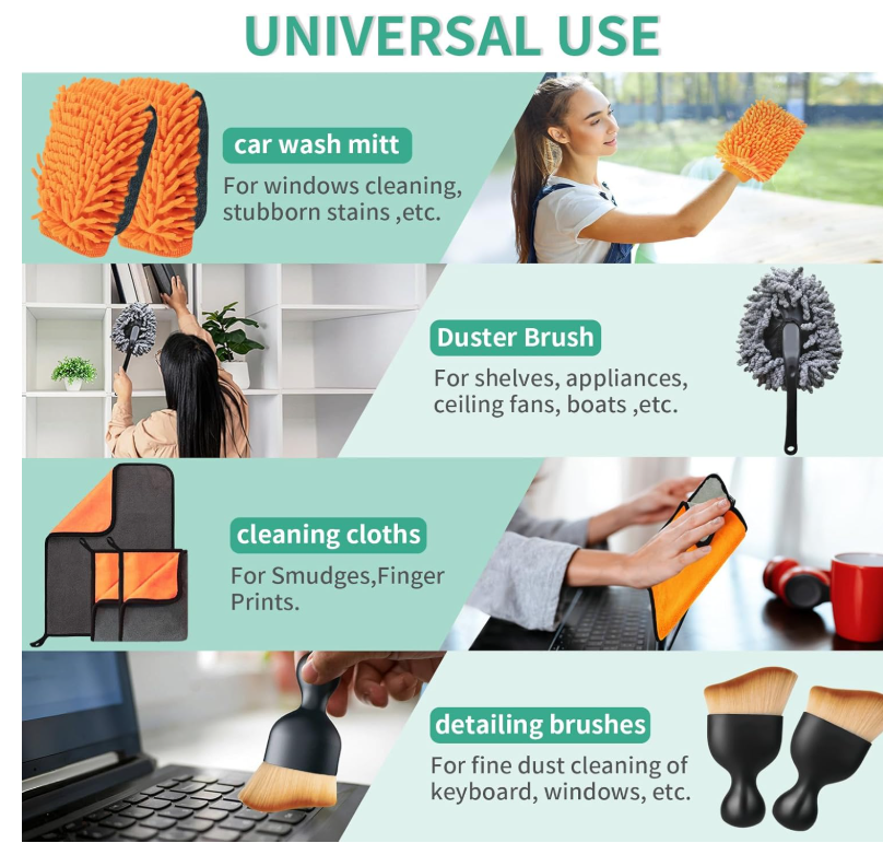 8 Pcs Car Washing Cleaning Kit 