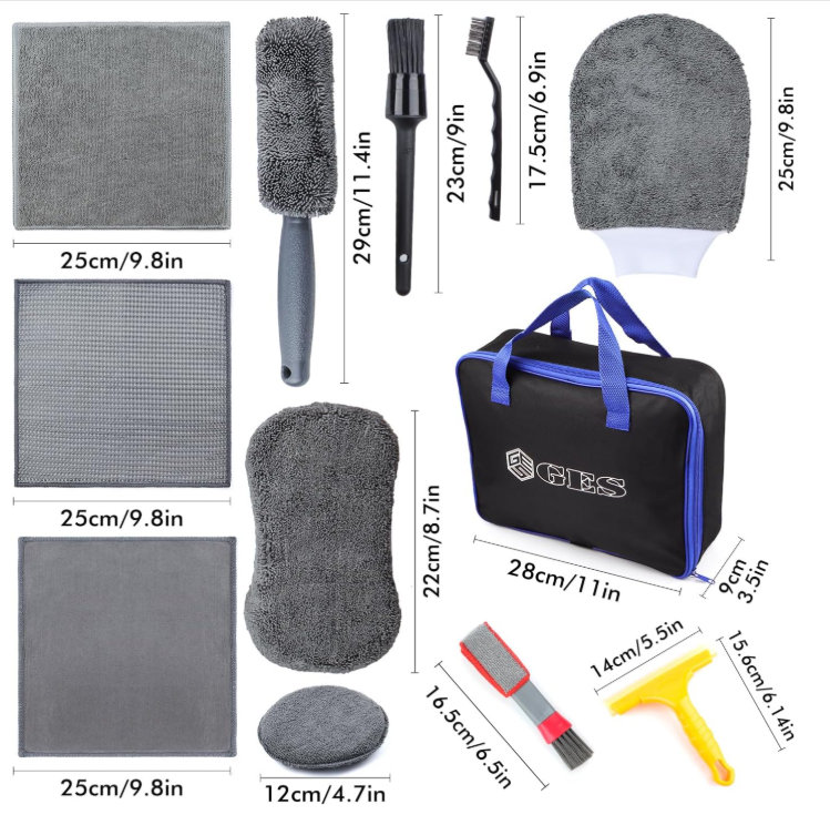 Car Wash Cleaning Tools Kit, 12-Piece Premium Car Cleaning Kit 